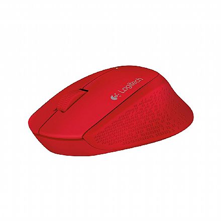 Mouse sem Fio Logitech M280 - USB - 2.4 GHz - 1000dpi - Vermelho - 910-004286