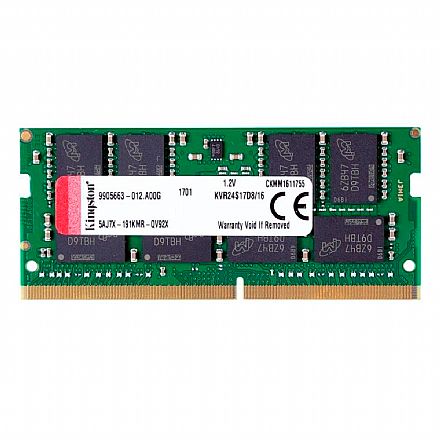 Memória SODIMM 16GB DDR4 2400MHz Kingston - para Notebook - CL17 - KVR24S17D8/16 [i]