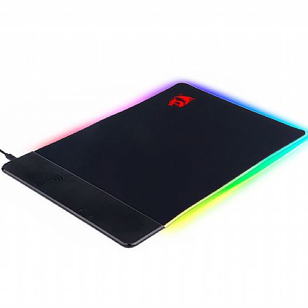 Mousepad Gamer Redragon Blitz - 400 x 270 x 3mm - Iluminação RGB - com QI Charger - USB - P025