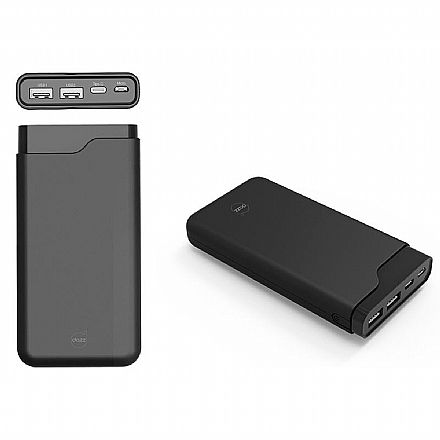Power Bank Carregador Portátil Dazz Onix 15 - Bateria Externa 15.000mAh - Micro USB e Tipo C - para Smartphones, Tablets - Preto