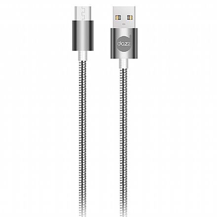 Cabo Micro USB para USB - 90cm - Cinza - Metal Entrelaçado - Dazz 6013667