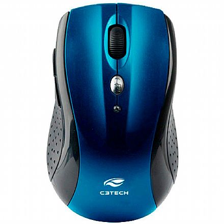 Mouse sem Fio C3Tech M-W012BL V2 - 2.4GHz - 1600dpi - 6 botões - Azul