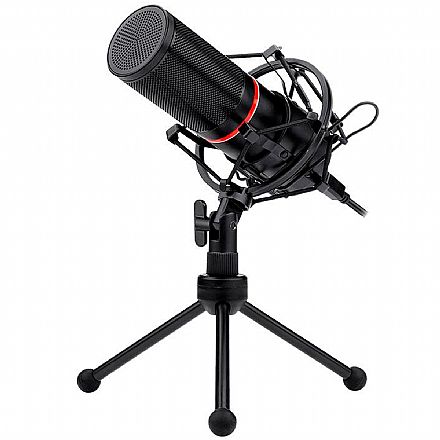 Microfone Condensador USB Redragon Blazar - Cabo 1,7m - Ideal para Mesa de Gravação e vídeos Youtube - GM300