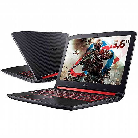 Notebook Acer Aspire Nitro 5 AN515-54-58CL Gamer - Intel i5 9300H, 16GB, SSD 128GB + HD 1TB, GeForce GTX 1650 4GB, Tela 15.6" IPS Full HD - Endless OS