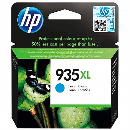Cartucho HP 935XL Ciano - C2P24AB - Para HP Officejet Pro 6830 / HP Officejet Pro 6230 - Outlet