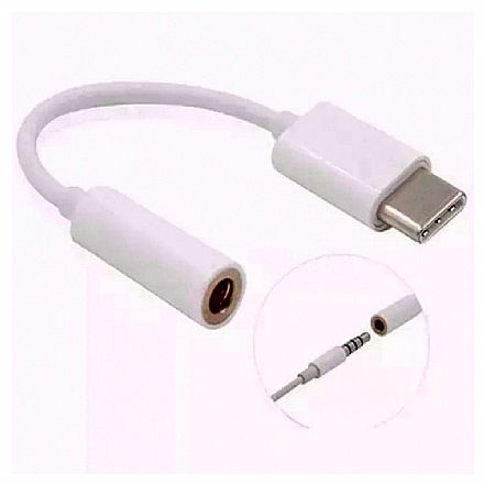 Adaptador Conversor USB-C para P2 - Converte saida Tipo C para conector de fones de ouvido de 3,5 mm - AD0276