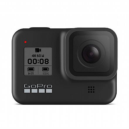 GoPro Hero 8 Black Bundle Kit - 12 Mega Pixels com HDR - Gravação em 4K - Acompanha Cartão 32GB, Bateria, Suporte de Cabeça, Bastão GoPro - SPJB1-CHDRB-801