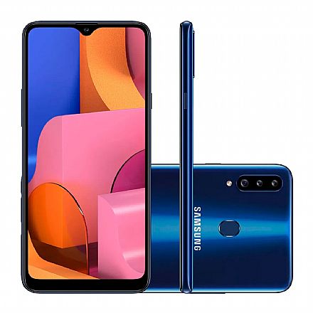 Smartphone Samsung Galaxy A20s - Tela 6.5" HD+, 32GB, Dual Chip 4G, Câmera Tripla 13MP - Azul - A207M/32DS - Open Box