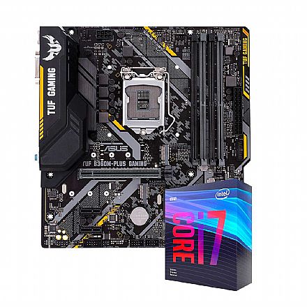 Kit Upgrade Processador Intel® Core™ i7 9700KF + Placa Mãe TUF B360M-PLUS GAMING/BR