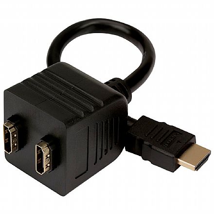 Cabo Y Adaptador Duplicador - HDMI Macho para 2 saídas Fêmea - Pix 018-3990