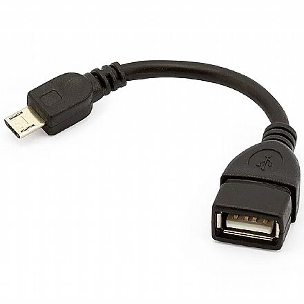 Cabo OTG Adaptador Conversor USB Mobile para USB Fêmea - 17 cm - 018-0112