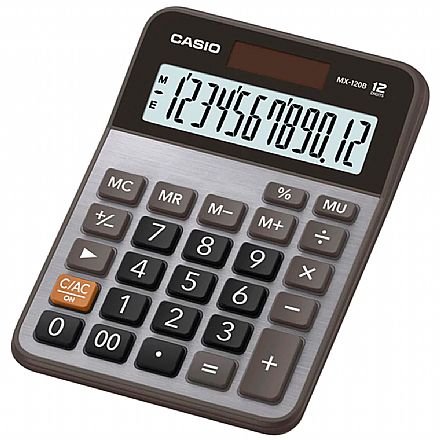 Calculadora de Mesa Casio - 12 dígitos - Alimentação Solar e Bateria - MX-120B