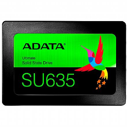 SSD 240GB Adata SU635 - SATA - Leitura 520 MB/s - Gravação 450MB/s - NAND 3D QLC - ASU635SS-240GQ-R