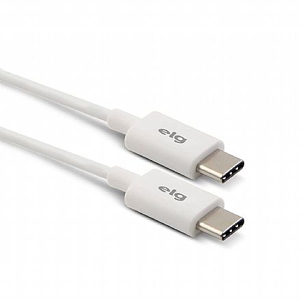 Cabo USB-C - Fast Charging - 1 metro - 15W - Branco - ELG TC2TC