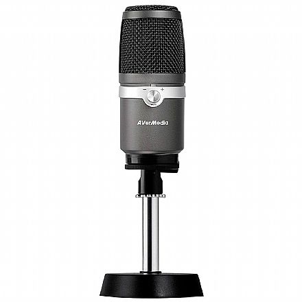 Microfone Condensador USB AverMedia AM310 - Ideal para Mesa de Gravação e vídeos Youtube