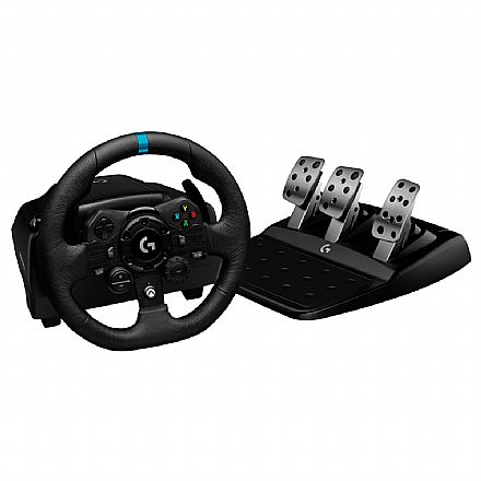 Volante Logitech G923 Racing Wheel - Para XBOX Series X, XBOX One e PC - G HUB - Force Feedback TRUEFORCE- Pedais Responsivos - Acabamento em Couro - 941-000157