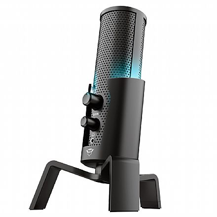 Microfone Streamer Trust GXT 258 Fyru - 4 Modelos de Gravação - Iluminação LED - USB - T23465