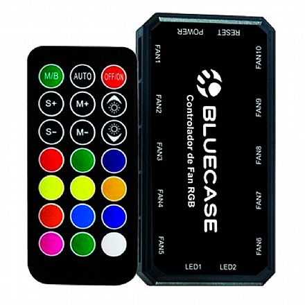 Controlador de Fan LED RBG Bluecase BCF-02 - com Controle Remoto