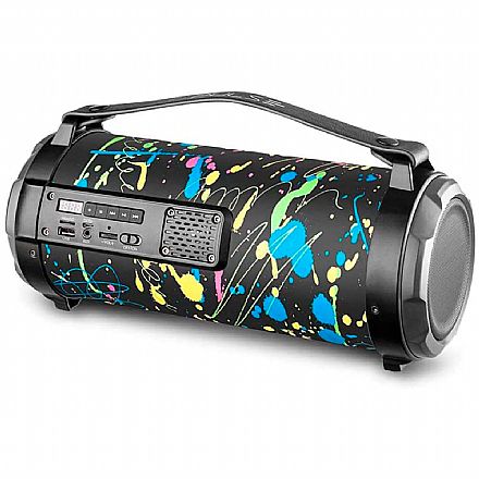 Caixa de Som Portátil Pulse Bazooka Paint Blast I SP361 - 80W - Bluetooth, USB, Micro SD e Rádio FM - Bateria de até 8 Horas - Efeitos de LED
