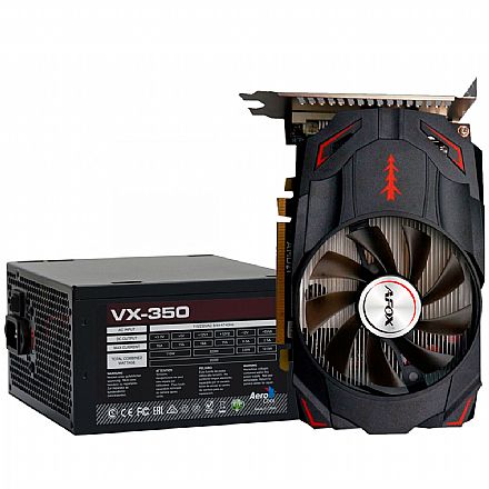 Kit Upgrade AMD Radeon RX 550 4GB GDDR5 128bits + Fonte 350W AeroCool VX-350 - 59763