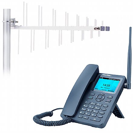 Kit Telefone Celular Rural 4G com Wi-Fi + Antena Externa Fullband + Cabo 15 Metros - Aquário