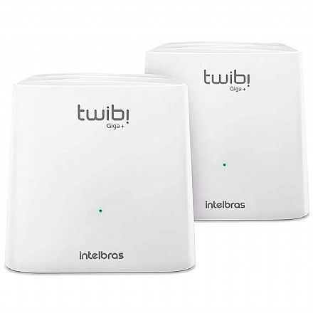 Roteador Wi-Fi Intelbras Twibi Giga+ AC1200 - Kit 2 unidades - Tecnologia Wi-Fi MESH - Dual Band 2.4 GHz e 5 GHz - 4750079