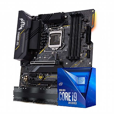 Kit Upgrade Intel® Core™ i9 10900K + Asus TUF B460M PLUS GAMING/BR + Memória 8GB DDR4