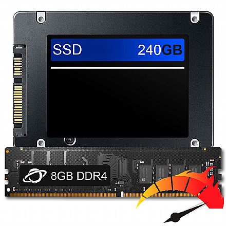 Kit Upgrade de alto desempenho - SSD 240GB + Memória 8GB DDR4, aumento da velocidade do PC em até 10x