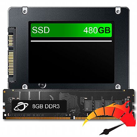 Kit Upgrade de alto desempenho - SSD 480GB + Memória 8GB DDR3, aumento da velocidade do PC em até 10x