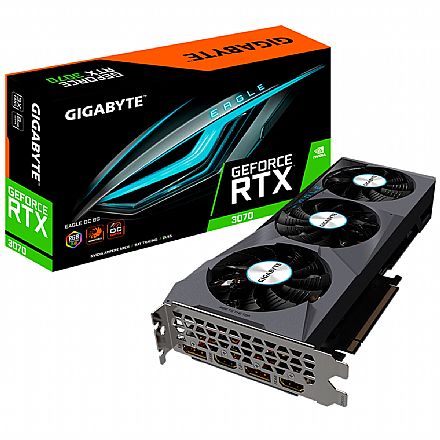 GeForce RTX 3070 8GB GDDR6 256bits - Gigabyte Eagle OC - GVN3070EAGLE - Selo LHR