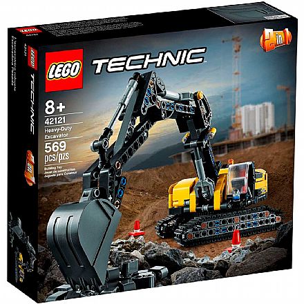 LEGO Technic 2 em 1 - Escavadeira para Trabalhos Pesados - 42121