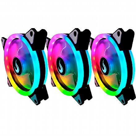 Kit 3 Coolers 120mm Rise Mode Energy RGB - FN-02-RGB-5V
