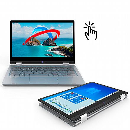 Notebook Positivo Duo C464AP 2 em 1 - Intel Celeron N4020, RAM 4GB, eMMC 64GB, Tela 11.6" Full HD, Windows 10