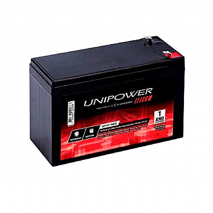 Bateria para Sistemas de Monitoramento e Segurança - 12V / 5Ah - Selada Estacionária - Unipower UP12-SEG