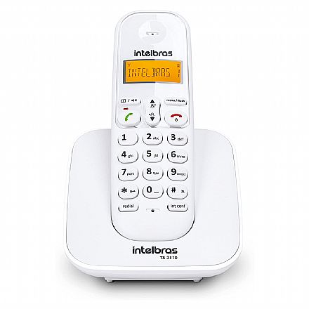 Telefone sem Fio Intelbras TS 3110 - DECT 6.0 - com Agenda e Identificador de Chamadas - Branco