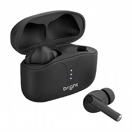 Fone de Ouvido Bluetooth Bright ANC - Case Carregador - Redução de Ruído - Preto - FN568