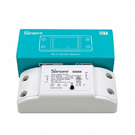 Interruptor Controlador Inteligente Sonoff Basic R2 - Acionador Wi-Fi Smart - Branco - M0802010001