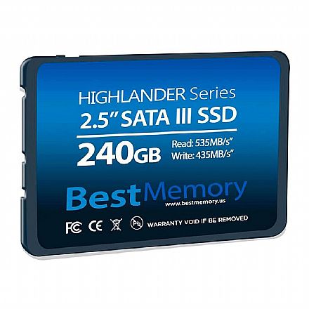 SSD 240GB Best Memory Highlander - SATA - Leitura 535MB/s - Gravação 435MB/s - BTSDA-240G-535