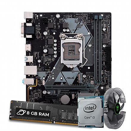 Kit Upgrade Intel® Core™ i3 8100T + Asus Prime H310M-E R2.0/BR + Memória 16GB DDR4