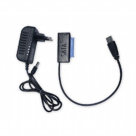 Adaptador USB para SATA com Fonte - Compatível com SSD e HD
