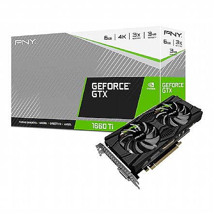 GeForce GTX 1660 Ti 6GB GDDR6 192bits - PNY Dual Fan - VCG1660T6DFPPB1