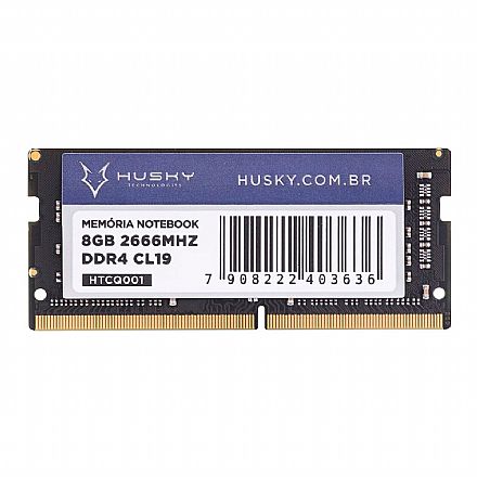 Memória SODIMM 8GB DDR4 2666MHz - para Notebook - CL19 - HTCQ001