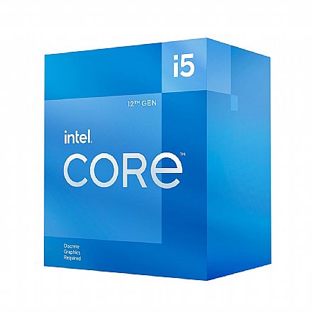 Intel® Core i5 12400F - LGA 1700 - 2.5GHz (Turbo 4.4GHz) - Cache 18MB - 12ª Geração - BX8071512400F