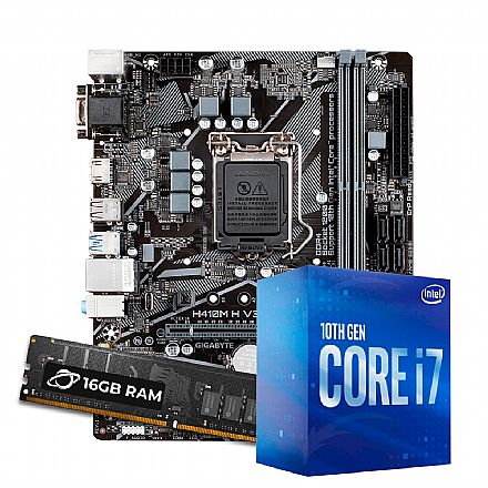 Kit Upgrade Processador Intel® Core™ i7 10700F + GIGABYTE H410M-H V3 + 16GB DDR4