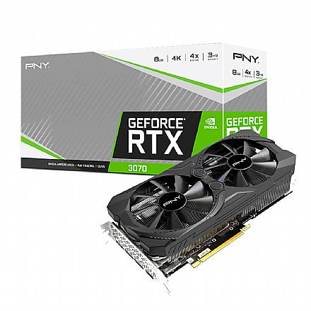 GeForce RTX 3070 8GB GDDR6 256bits - PNY Uprising - VCG30708LDFMPB1 - Selo LHR