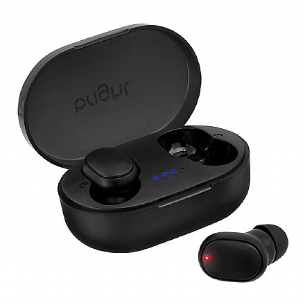 Fone de Ouvido Bluetooth Bright Max Sound - Case Carregador - Redução de Ruído - Preto - FN570