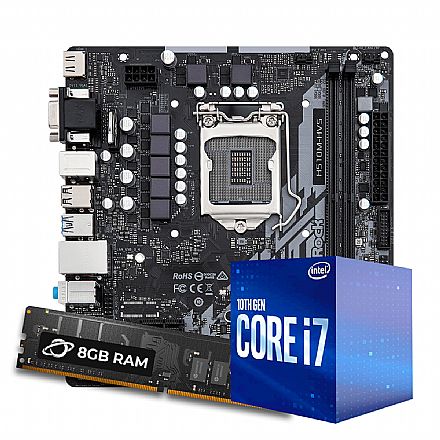 Kit Upgrade Processador Intel® Core™ i7 10700F + Placa Mãe Asrock H510M-HVS R2 + Memória 8GB DDR4