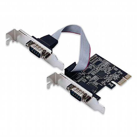 Placa PCI Express com 2 Portas Seriais - X1 - Low Profile - Comtac 27119134