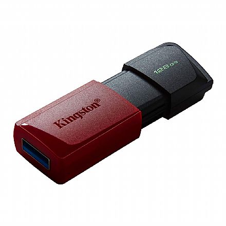 Pen Drive 128GB Kingston DataTraveler Exodia M - USB 3.2 - Vermelho - DTXM/128GB