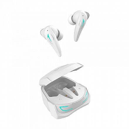 Fone de Ouvido Bluetooth Earbud Bright Sleek Sound - com Microfone - com Case Carregador - Branco - FN579